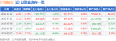 股票行情快报：川恒股份（002895）5月13日主力资