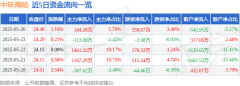 股票行情快报：中环海陆（301040）5月26日主力资